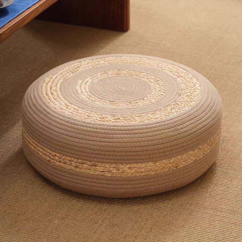 Kruhový tatami meditácia vankúš z bavlneného šnúrky, na podlahe, do obývačky a na balkón.