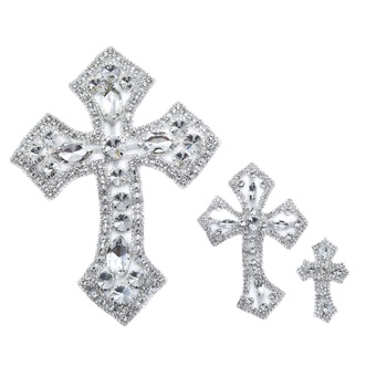 Krížové rhinestone ozdoby na oblečenie, topánky a klobúky – ručne zašívané diamantové doplnky pre DIY šperky