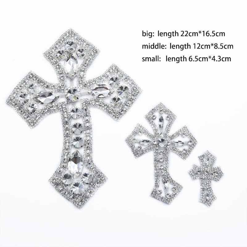 Krížové rhinestone ozdoby na oblečenie, topánky a klobúky – ručne zašívané diamantové doplnky pre DIY šperky