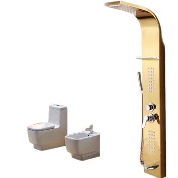 Set sprch z 304 nerezovej ocele s digitálnym displejom, povrchová montáž, čierna dažďová sprcha hlava, na stenu