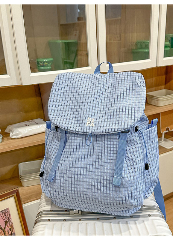 Раница в горски стил и plaid принт за ученици, туристическа раница с две презрамки