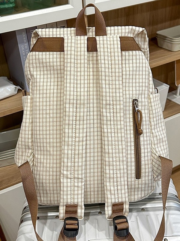 Раница в горски стил и plaid принт за ученици, туристическа раница с две презрамки