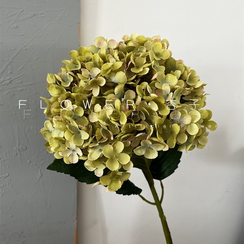 Hortenzia s priemerom 29 cm, pastelová jednostĺpová textilná umele kvety pre svadobné dekorácie