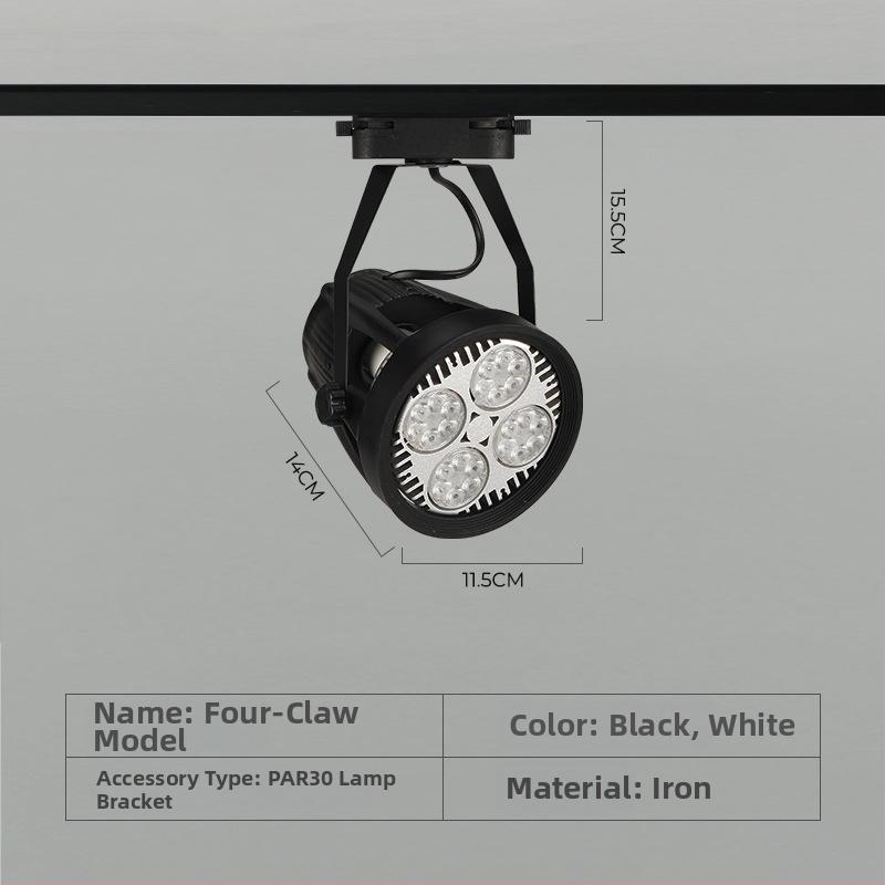 LED skriňa pre PAR30 LED trakové osvetlenie, sada s držiakom so štyrmi pazúrmi a príslušenstvom k lampe