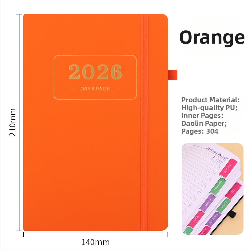 2026 anglická verzia plánovača — 365-dňový denný zápisník a kalendár, cezhraničný