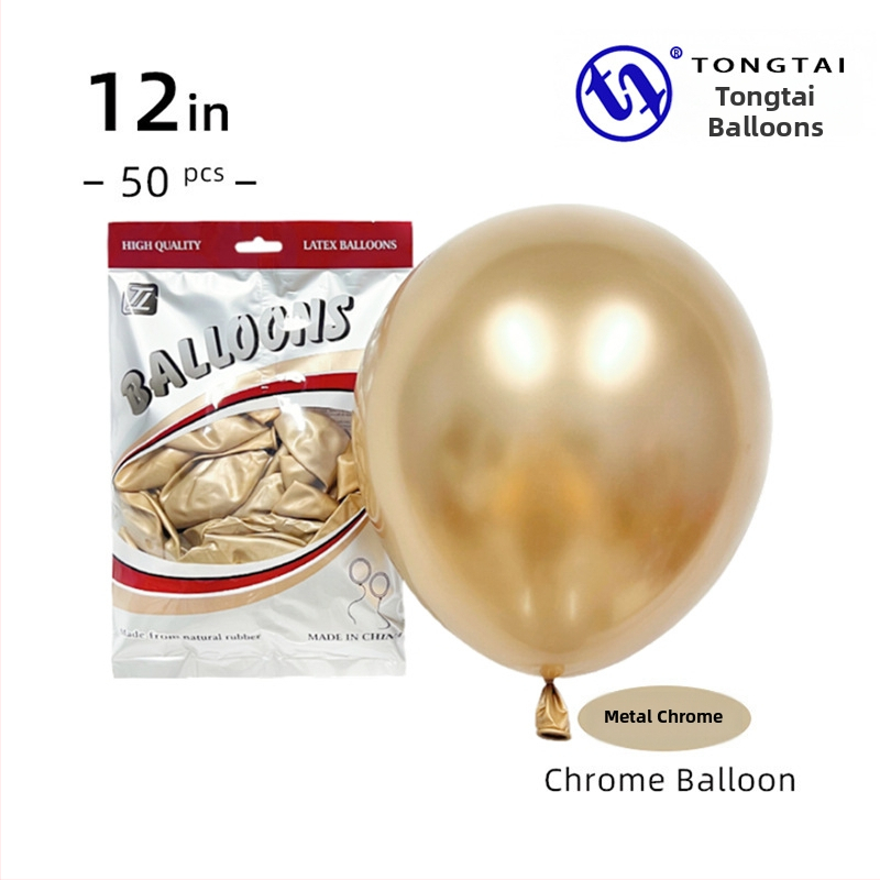 Chromovo zlaté latexové balóniky, 12 palcov, 2,8 g, dekorácia na svadbu