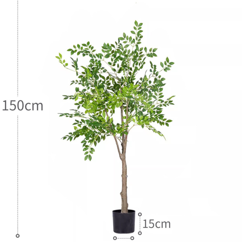 Veľký vnútorný umelý strom v štýle elm a banyan, stojaci do obývačky, dekoratívny strom na podlahe, výška 100–200 cm