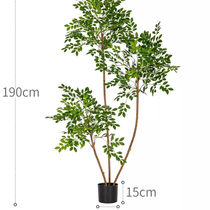 Veľký vnútorný umelý strom v štýle elm a banyan, stojaci do obývačky, dekoratívny strom na podlahe, výška 100–200 cm