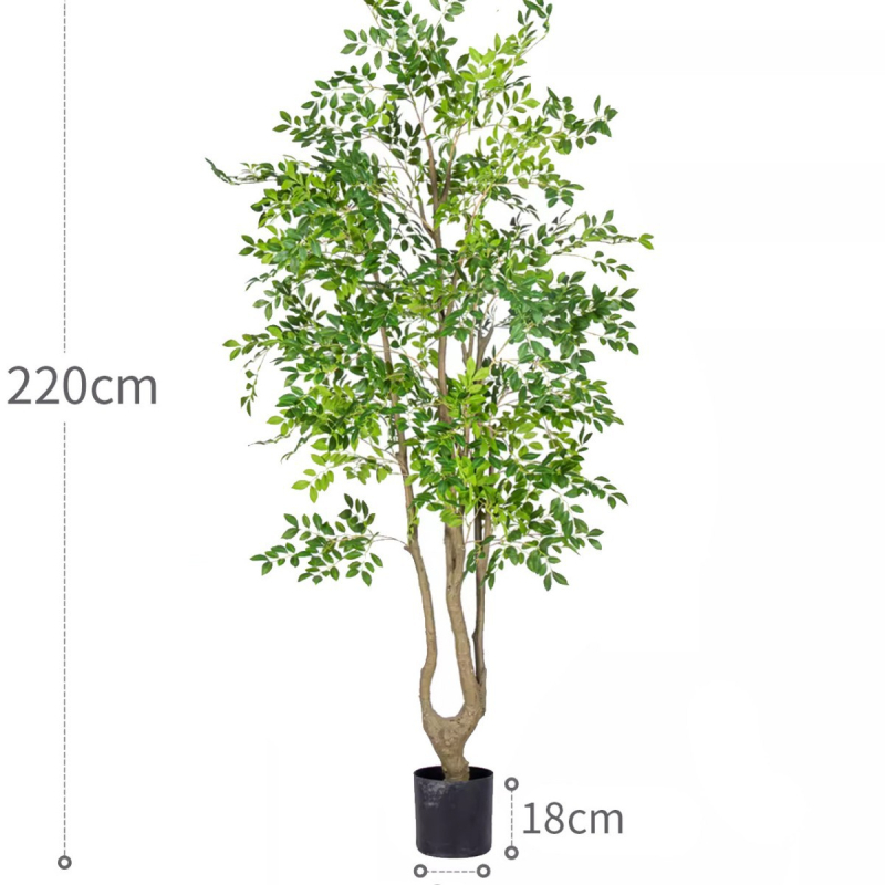 Veľký vnútorný umelý strom v štýle elm a banyan, stojaci do obývačky, dekoratívny strom na podlahe, výška 100–200 cm