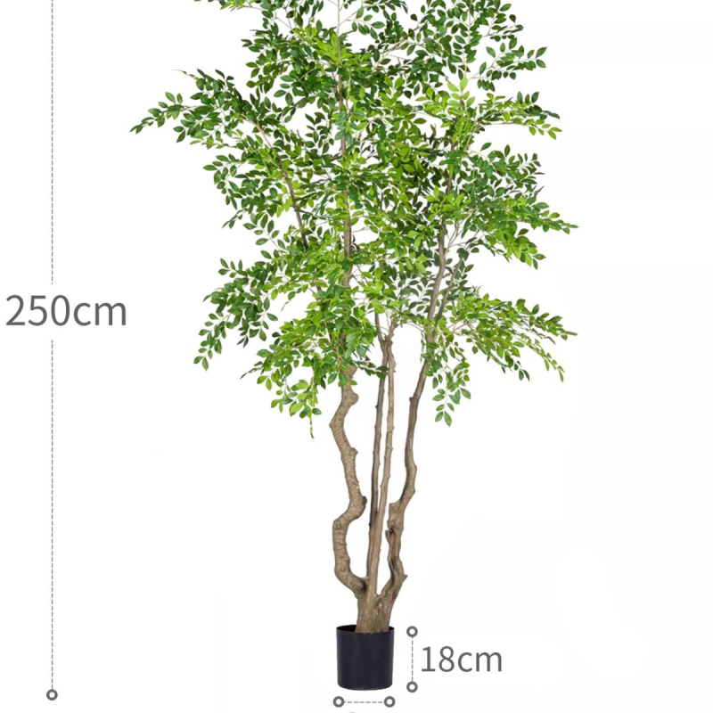 Veľký vnútorný umelý strom v štýle elm a banyan, stojaci do obývačky, dekoratívny strom na podlahe, výška 100–200 cm