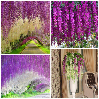 Umelá Wisteria visiaca liana, výška 110 cm, dekorácie na svadbu a interiér