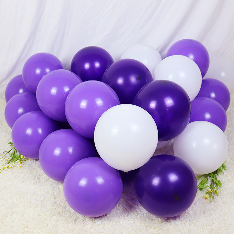 10-palcové husté okrúhle latexové balóny makaronovej fialovej farby pre elegantnú výzdobu narodenín a otvorenia obchodu