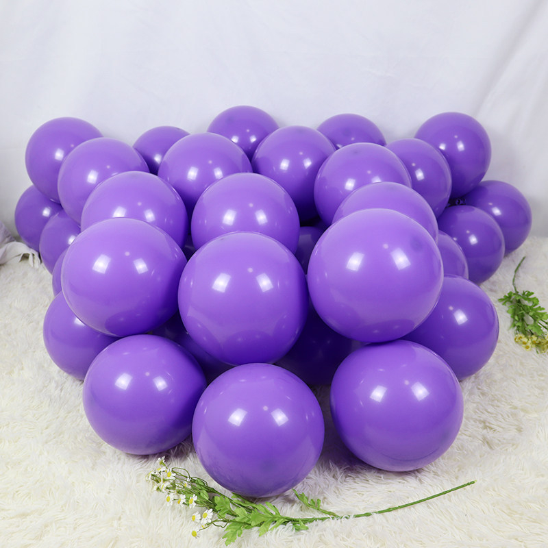 10-palcové husté okrúhle latexové balóny makaronovej fialovej farby pre elegantnú výzdobu narodenín a otvorenia obchodu