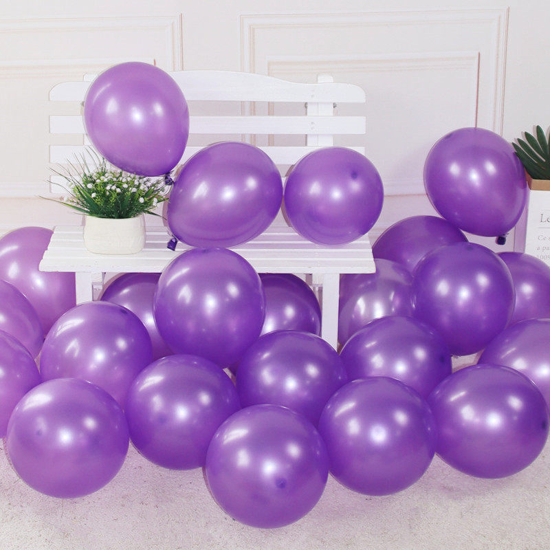 10-palcové husté okrúhle latexové balóny makaronovej fialovej farby pre elegantnú výzdobu narodenín a otvorenia obchodu