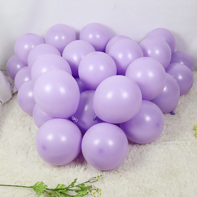 10-palcové husté okrúhle latexové balóny makaronovej fialovej farby pre elegantnú výzdobu narodenín a otvorenia obchodu