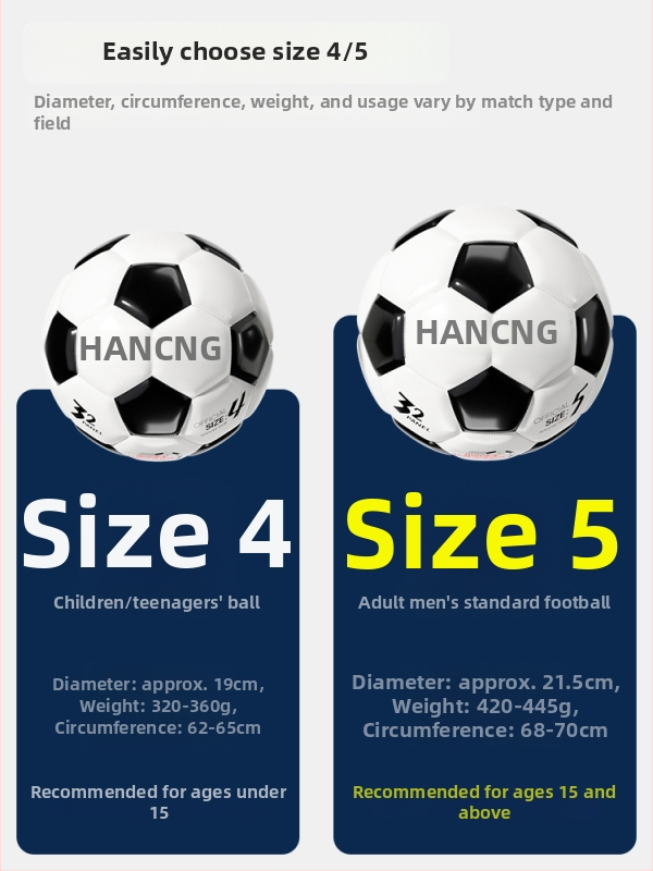 PU futbalová lopta pre deti, veľkosti 4 a 5.