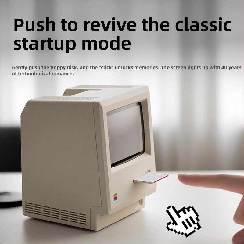 Maclock Macintosh alarmový budík – retro nostalgický stolný digitálny hodiny, kreatívny darček pre priateľa