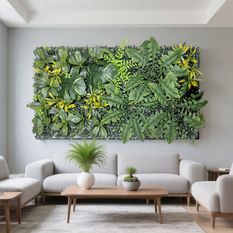 50×100 cm umelý rastlinný stenový panel – Milan tráva pre vonkajšiu výzdobu balkóna