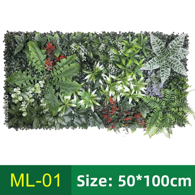 50×100 cm umelý rastlinný stenový panel – Milan tráva pre vonkajšiu výzdobu balkóna