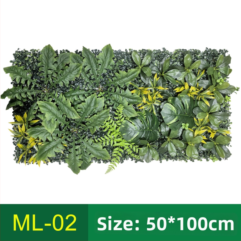 50×100 cm umelý rastlinný stenový panel – Milan tráva pre vonkajšiu výzdobu balkóna