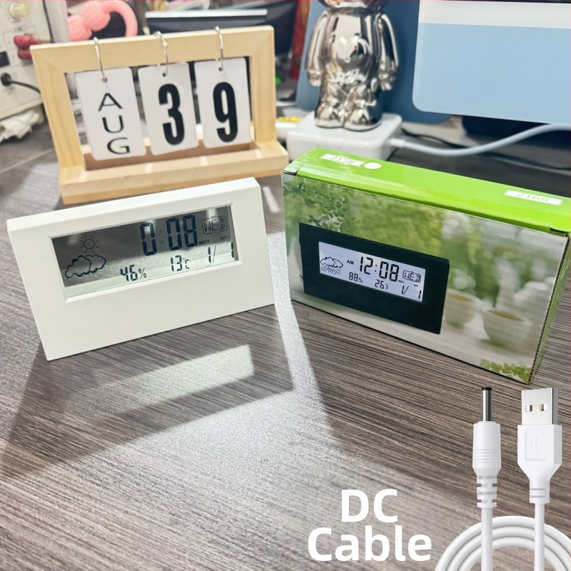 Japonského štýlu minimalistické multifunkčné digitálne stolové hodiny s budíkom, priehľadné, kompaktné do spálne