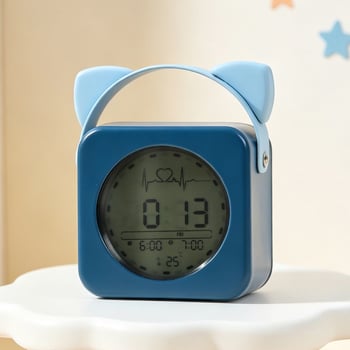Malé roztomilé stolné hodinky s digitálnym displejom pre študentov, budík s teplomerom a zobrazením dňa v týždni