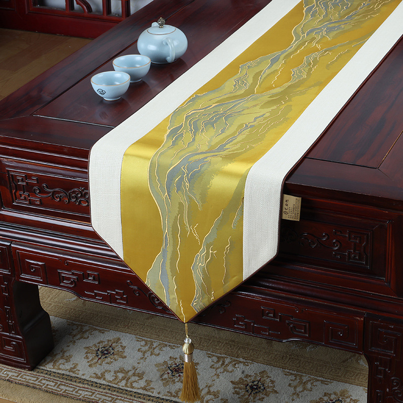 Table runner na čaj, Zen inšpirovaný nový čínske štýl, dlhá podložka na čaj, čajová vlajka
