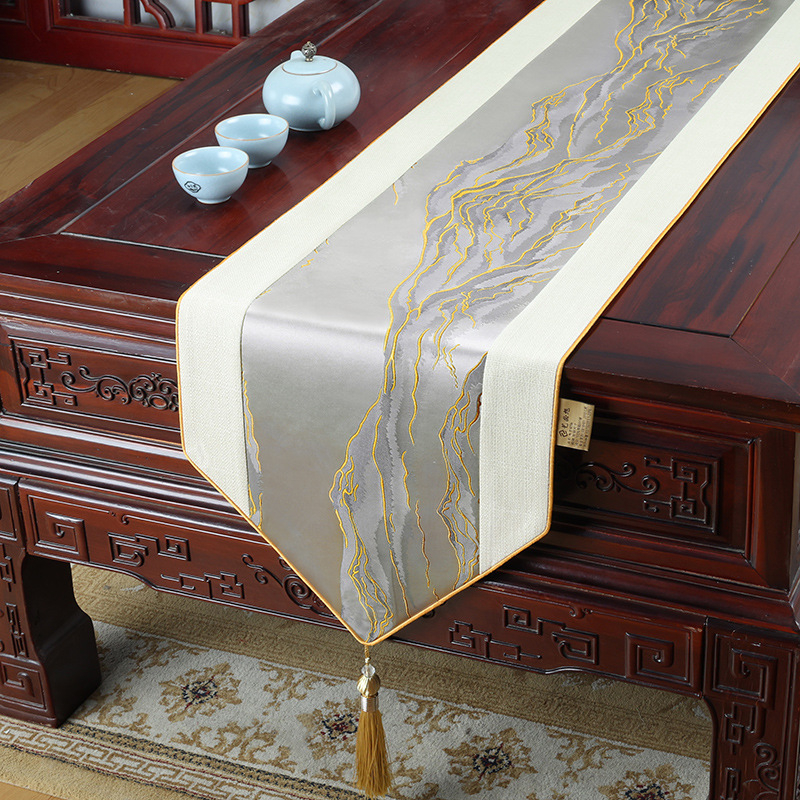Table runner na čaj, Zen inšpirovaný nový čínske štýl, dlhá podložka na čaj, čajová vlajka