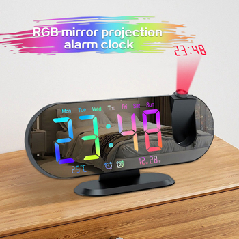 LED projekčný budík s veľkým displejom, automatickým svetelným senzorom a multifunkčným digitálnym budíkom