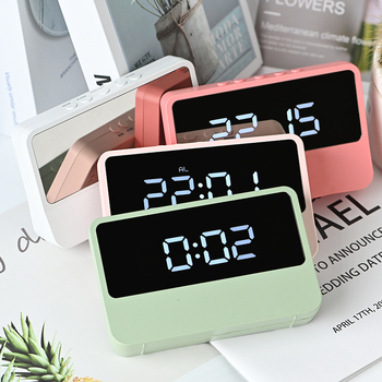 LED zrkadlové budíkové hodiny – svieži, minimalistický dizajn, multifunkčné stolné hodiny do spálne a na stôl