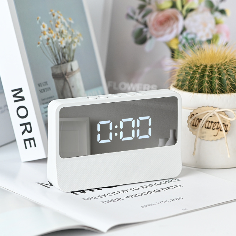LED zrkadlové budíkové hodiny – svieži, minimalistický dizajn, multifunkčné stolné hodiny do spálne a na stôl