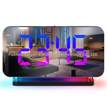 RGB farebná nočná lampička s rádiovou projekciou hodín, LED elektronický stolný budík