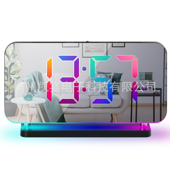 RGB farebná nočná lampička s rádiovou projekciou hodín, LED elektronický stolný budík