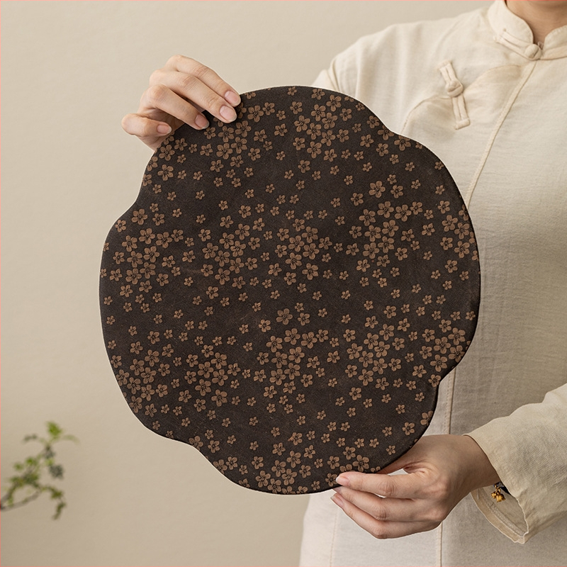 Malá čajová podložka v čínsko-zen štýle, nepremokavý textil, tepelná izolácia podložky na čajový stolík, obojstranná penová podložka