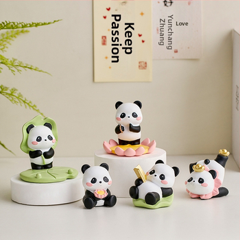 Panda stojan na telefón z živice, dekoratívna figúrka do obývačky, spálne alebo kancelárie – darček k narodeninám