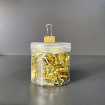 Kovový klip na dokumenty, zlatý, 19 mm, imitácia zlatého dovetail klipu