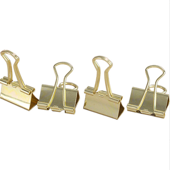 Kovový klip na dokumenty, zlatý, 19 mm, imitácia zlatého dovetail klipu