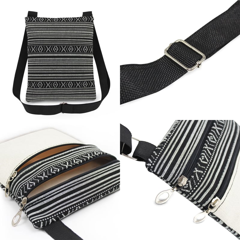 Új koponya mintás kettős cipzáras válltáska crossbody kivitelben, ultra könnyű