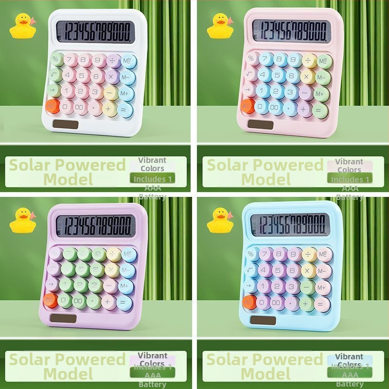 12-ciferný solárny kalkulačný prístroj s dvojitým napájaním, stolný kancelársky model, ABS+LCD, roztomilý dizajn srdca
