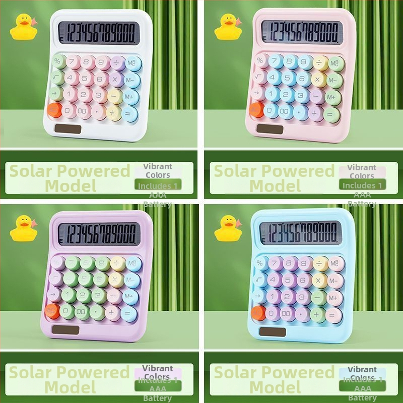 12-ciferný solárny kalkulačný prístroj s dvojitým napájaním, stolný kancelársky model, ABS+LCD, roztomilý dizajn srdca