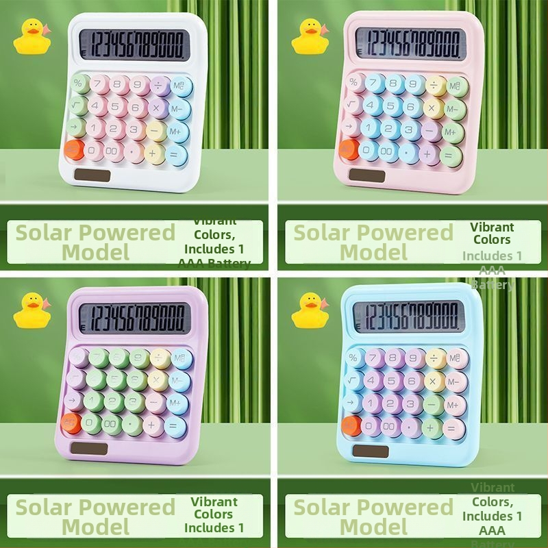 12-ciferný solárny kalkulačný prístroj s dvojitým napájaním, stolný kancelársky model, ABS+LCD, roztomilý dizajn srdca