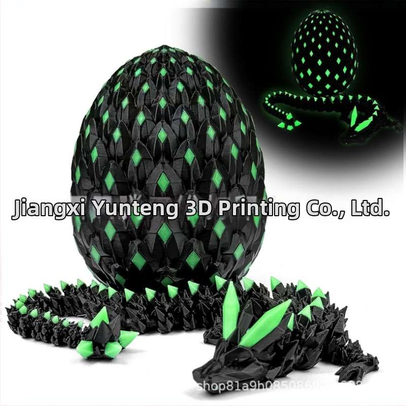 3D tlačený set drakonových vajec s pohyblivými kĺbmi, krištáľový drak figúrka, drahokamový dizajn draka