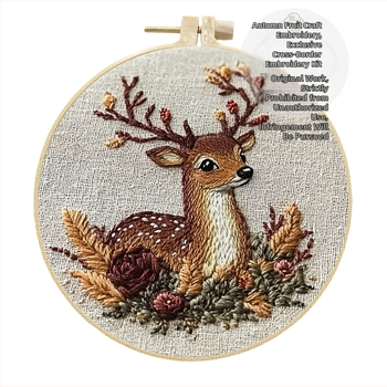 DIY set na vyšívanie s losom – textilné materiály, kreatívne ručné práce darček