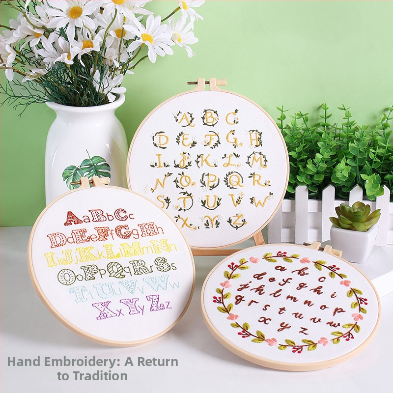 Nový DIY set na ručné vyšívanie s anglickým abecedným písmom na látke