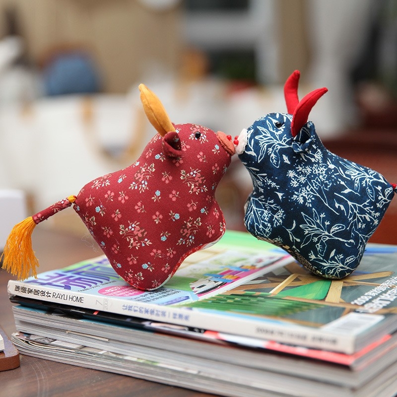 Patchworkový sloník – plyšová hračka s výšivkou Lu, ručne vyrobený DIY pre deti, roztomilý kreslený dekor do obývačky