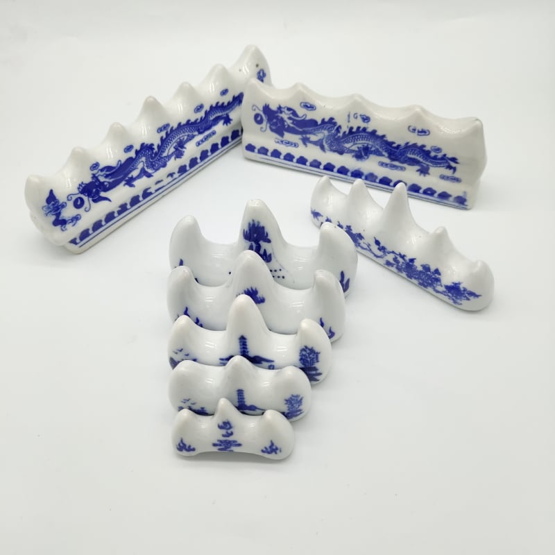 Modro-biely porcelánový držiak na štetce, v antickom štýle, stolová dekorácia, tri veľkosti: veľká, stredná, malá
