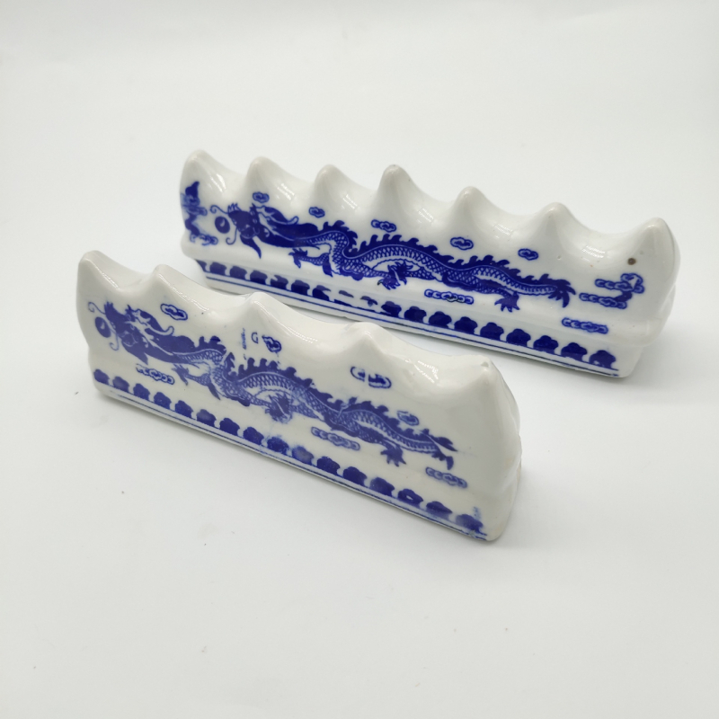 Modro-biely porcelánový držiak na štetce, v antickom štýle, stolová dekorácia, tri veľkosti: veľká, stredná, malá