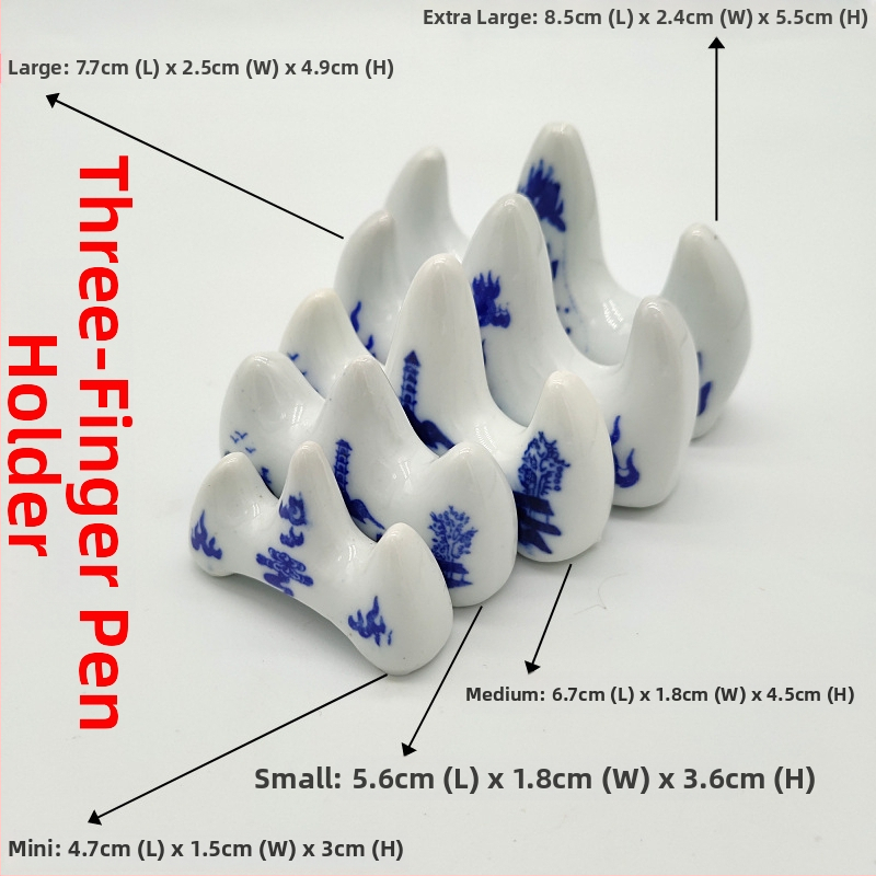 Modro-biely porcelánový držiak na štetce, v antickom štýle, stolová dekorácia, tri veľkosti: veľká, stredná, malá