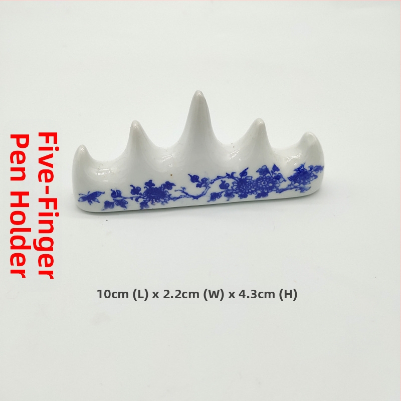 Modro-biely porcelánový držiak na štetce, v antickom štýle, stolová dekorácia, tri veľkosti: veľká, stredná, malá