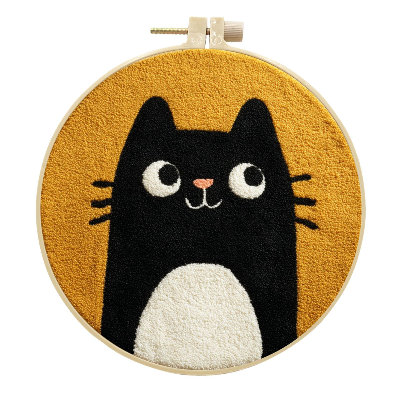 Súprava DIY Punch Needle a Rug Punch - bavlna, kreslený motív, moderný minimalistický štýl